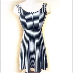 Xhilaration black & white stripe sleeveless dress